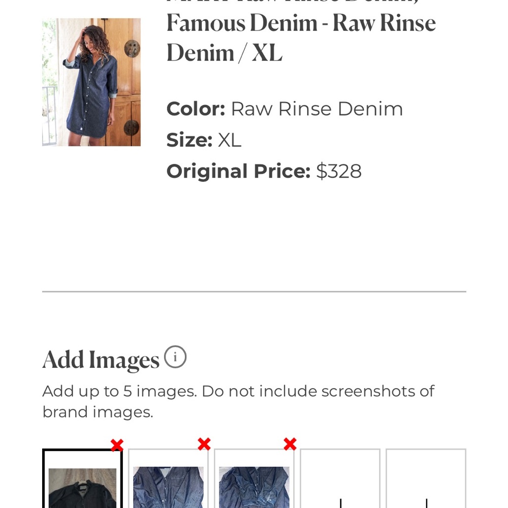 Frank & Eileen Long Sleeve Dress in Raw Rinse Denim
